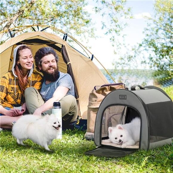 Portable Dog Crate,Arch Design Escape Proof Collapsible Soft Sided Dog Crate Dog - Picture 6 of 7